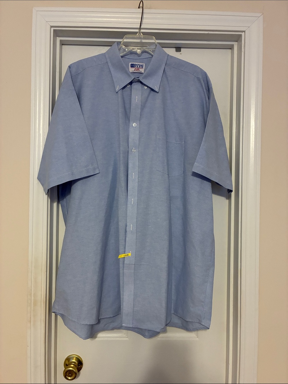 Men’s Royal Park 2XL Classic Light Blue Short-Sleeve Button-Down Shirt